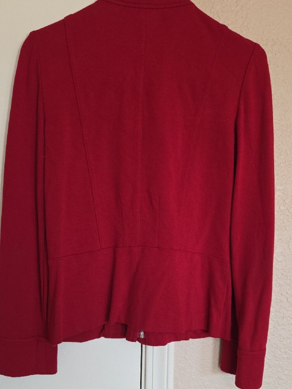 Chico's Vibrant Red Snap-Stand Collar Zip Pocket Jacket - Picture 8 of 10